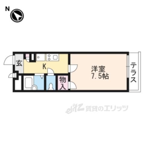 レオパレスパルティール北堀池(1K/1階)の間取り写真