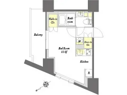 プライムメゾン板橋(ワンルーム/10階)の間取り写真