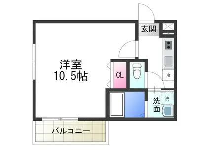 フジパレス鳳駅西I番館(1K/3階)の間取り写真