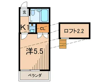 センチュリー馬込PARTIII(1K/2階)の間取り写真