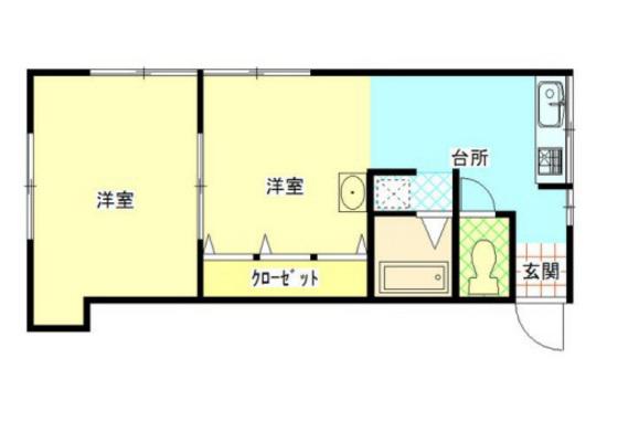 五月荘(1LDK/2階)の間取り写真