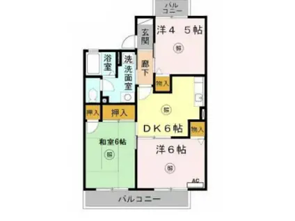 グランディール福田(3DK/2階)の間取り写真