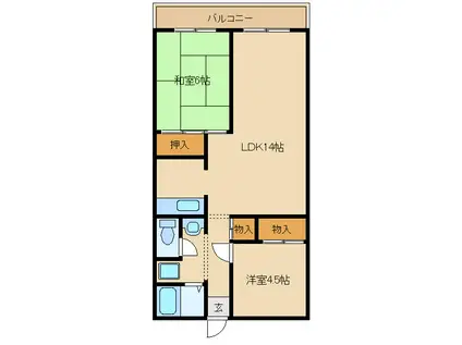 第2東大阪村橋マンション(2LDK/2階)の間取り写真