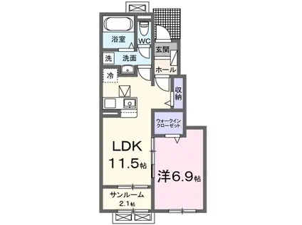 ベル・メゾン(1LDK/1階)の間取り写真