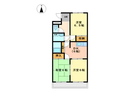 パークハイツII(3DK/2階)の間取り写真