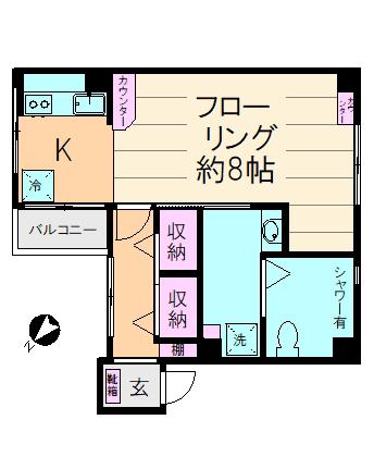 柴田ビル(1K/3階)の間取り写真