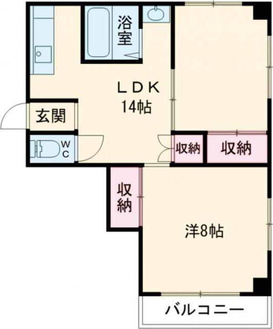 サニーハイツ(1LDK/4階)の間取り写真
