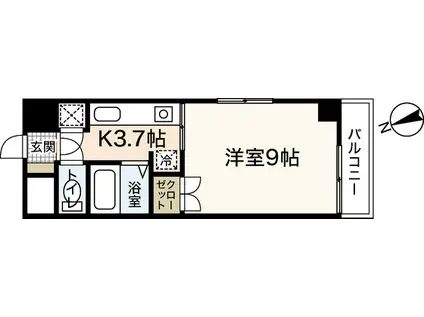 CASA・DEL・RIO(1K/8階)の間取り写真