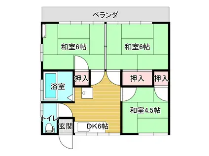 佐好アパート(3DK/2階)の間取り写真