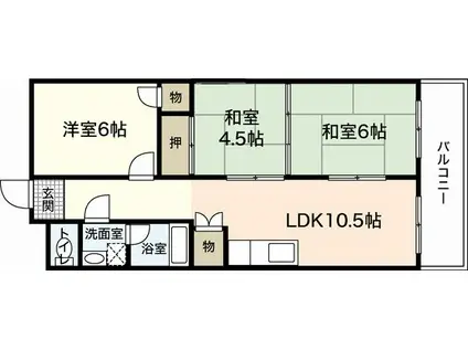 光ビル(3LDK/3階)の間取り写真
