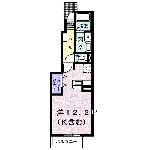 ネオハイムC(ワンルーム/1階)の間取り写真