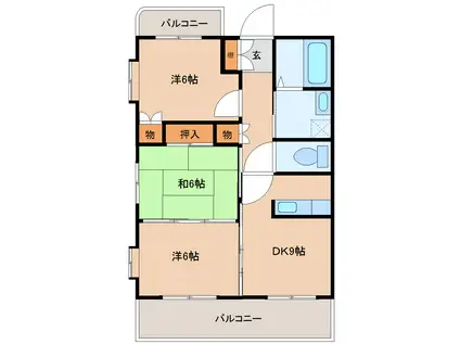 グランドゥルミキ(3DK/2階)の間取り写真