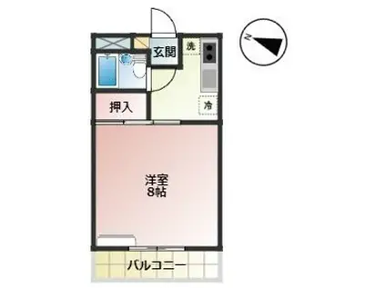 コーポ・モビリエ2号館(1K/3階)の間取り写真