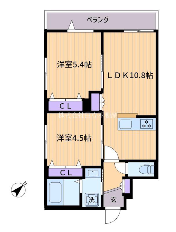 MAISONDEBANZAIII(2LDK/2階)の間取り写真