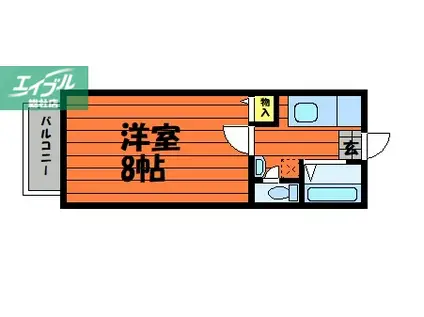 ロイヤルハイネス三田 B(1K/2階)の間取り写真