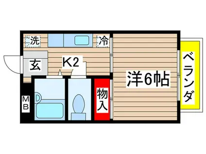 ジュネス金山(1K/2階)の間取り写真