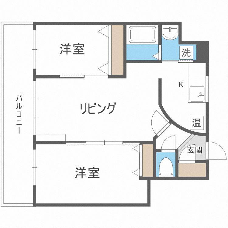 ピノグローブ伏見(2LDK/4階)の間取り写真