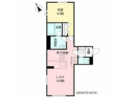 SHAMAISON EST MA-MA(1LDK/1階)の間取り写真