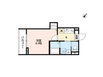 LOTUS SAGAMIGAOKA(1K/1階)の間取り写真