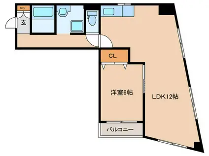 アーカスシティ上新庄(1LDK/4階)の間取り写真