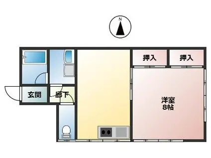 メゾンアート(1DK/2階)の間取り写真