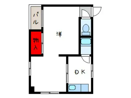 久宝寺コーポラスA(1DK/3階)の間取り写真