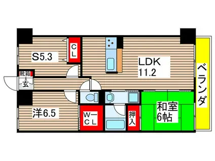 NICE STAGE 新小岩親水公園(2SLDK/4階)の間取り写真