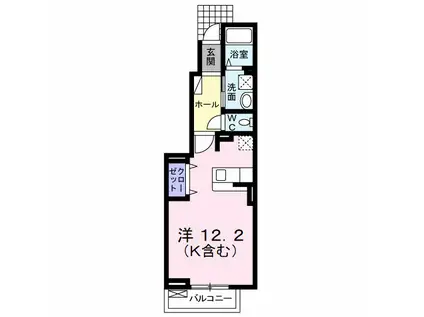 メゾン・ド・TAKE(ワンルーム/1階)の間取り写真