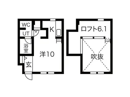 コレクション名城公園IIサウス(ワンルーム/1階)の間取り写真