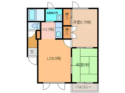 MAXI(2LDK/2階)の間取り写真