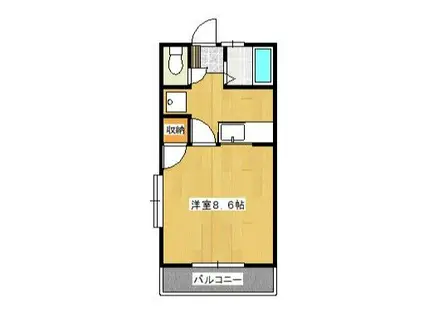 コンフォートTII(1K/2階)の間取り写真