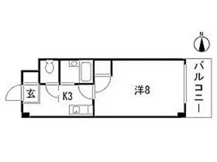 グラナティス西原(1K/2階)の間取り写真