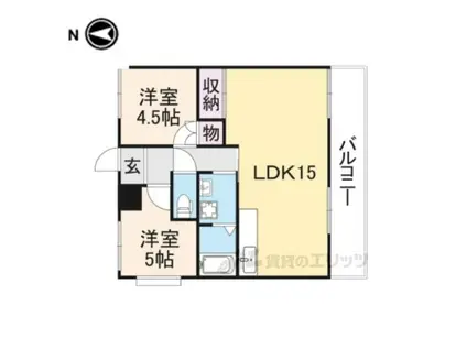 ファミール葛本(2LDK/5階)の間取り写真