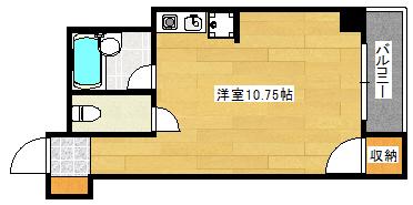 シャルル(ワンルーム/3階)の間取り写真