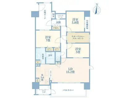 ヒューマンスクエア戸田レシオ(3LDK/13階)の間取り写真