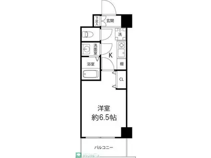 グランドゥールふじみ野(1K/3階)の間取り写真