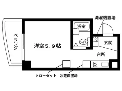 ベルウッド(ワンルーム/3階)の間取り写真