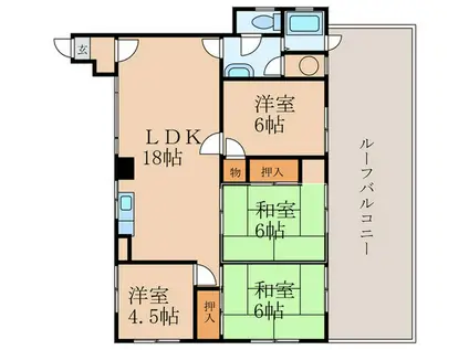 ミリオンコーポラス鷹ノ巣(4LDK/2階)の間取り写真
