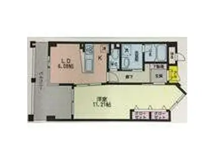 ピュアライフ砂津(1LDK/8階)の間取り写真