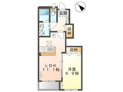 フェリオ(1LDK/1階)の間取り写真