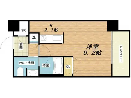 クロスレジデンス大阪新町(ワンルーム/7階)の間取り写真