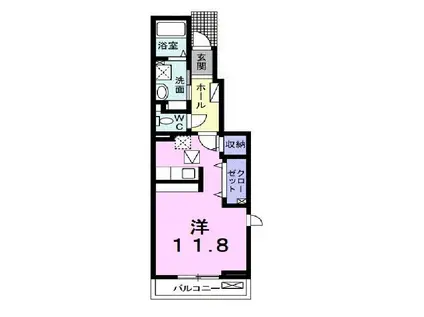 リトモ フェリーチェ VI(ワンルーム/1階)の間取り写真