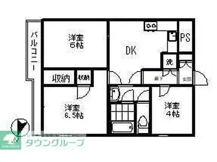 トーア川越マンション(3DK/3階)の間取り写真