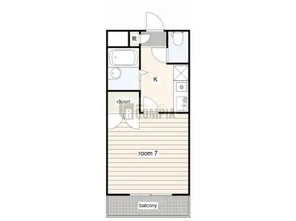 KENT HOUSE(1K/2階)の間取り写真