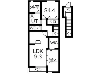 ヴェルニーナ(1SLDK/2階)の間取り写真