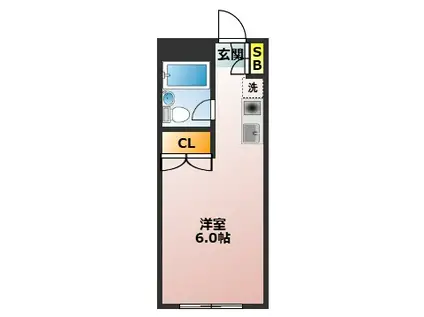 ラヴァリエール(ワンルーム/1階)の間取り写真