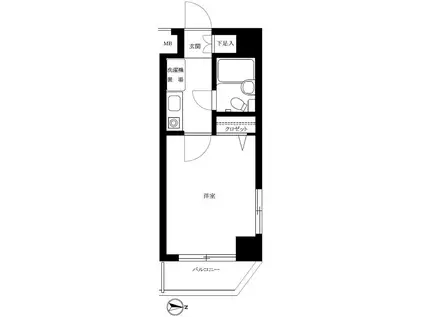 キャッスル・エイト東矢口(1K/5階)の間取り写真