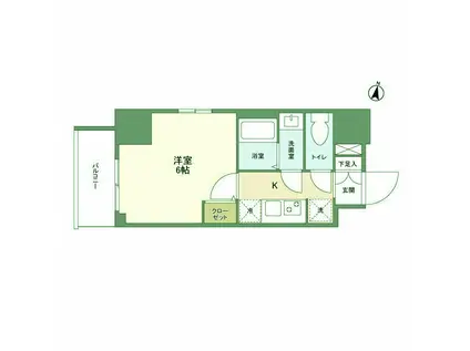 インペリアルフラット武蔵小山(1K/5階)の間取り写真