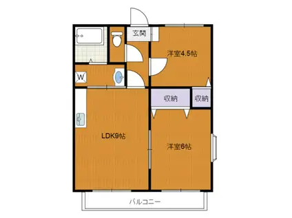 サンガーデン小野C(2LDK/2階)の間取り写真