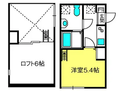 レ プチ トリアノン新越谷(1K/1階)の間取り写真